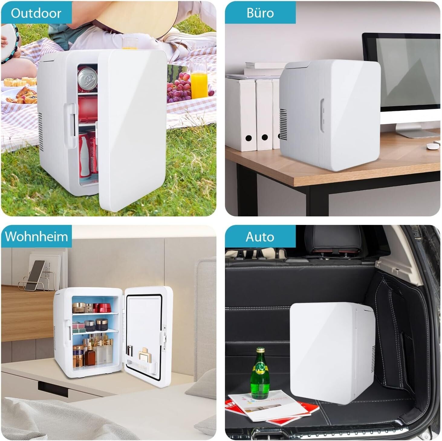 White Table Top Mini Fridge Ice Box Freezer 10l Drinks Cooler