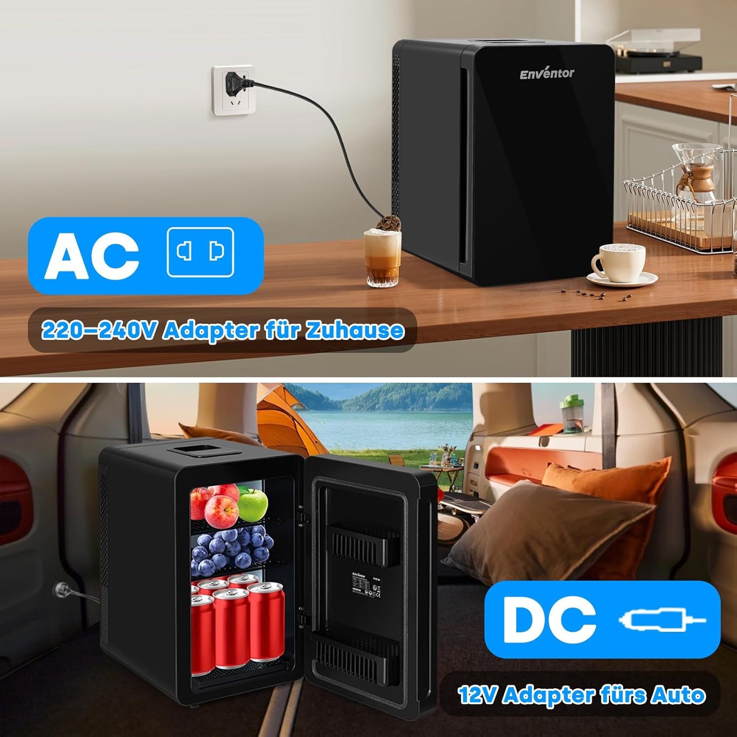 White Table Top Mini Fridge Ice Box Freezer 10l Drinks Cooler