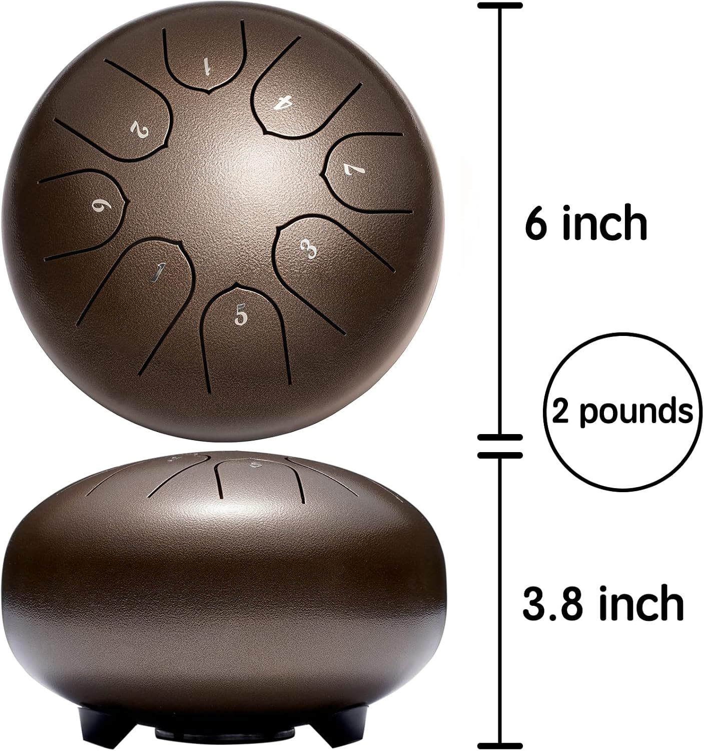 Steel Tongue Drum 6 Inch 8 Notes Meditation Drum