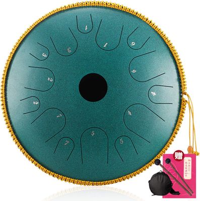 14 Inch Steel Tongue Drum 14 Notes Handpan Instrument with Mallets &amp; Bag