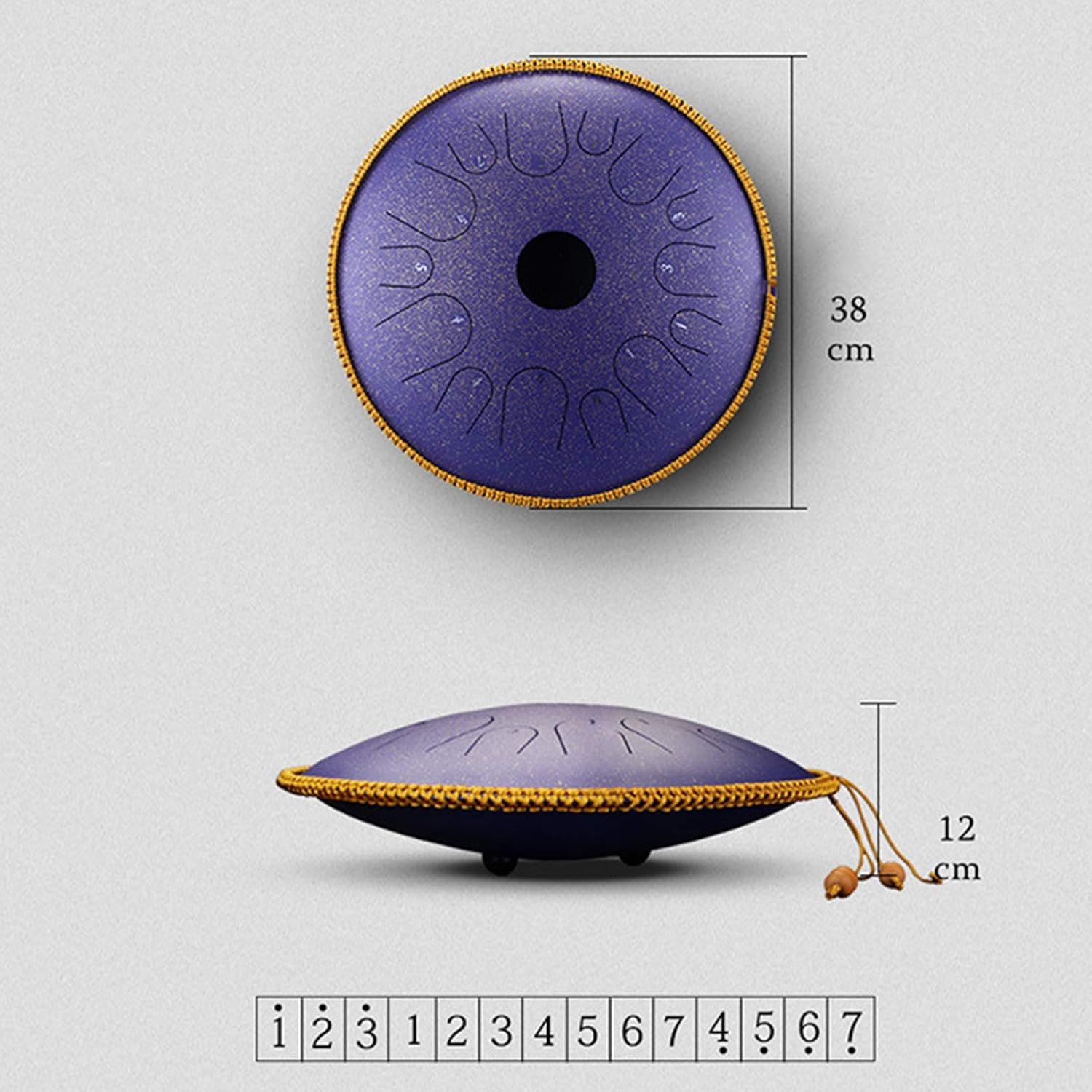 14 Inch Steel Tongue Drum 14 Notes Handpan Instrument with Mallets &amp; Bag