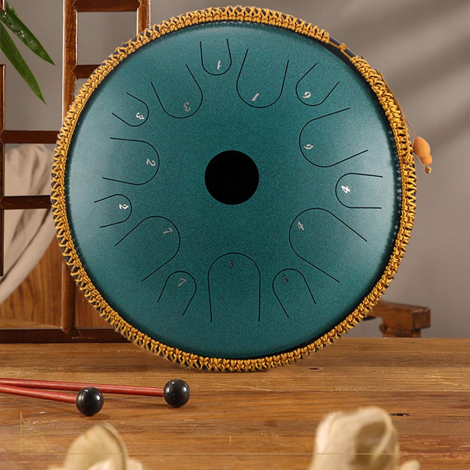 14 Inch Steel Tongue Drum 14 Notes Handpan Instrument with Mallets &amp; Bag