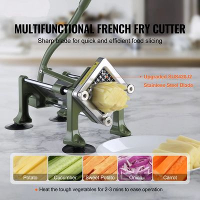 Potato Commercial French Fry Cutter – 1/2" &amp; 3/8" Stainless Steel Vegetable Slicer