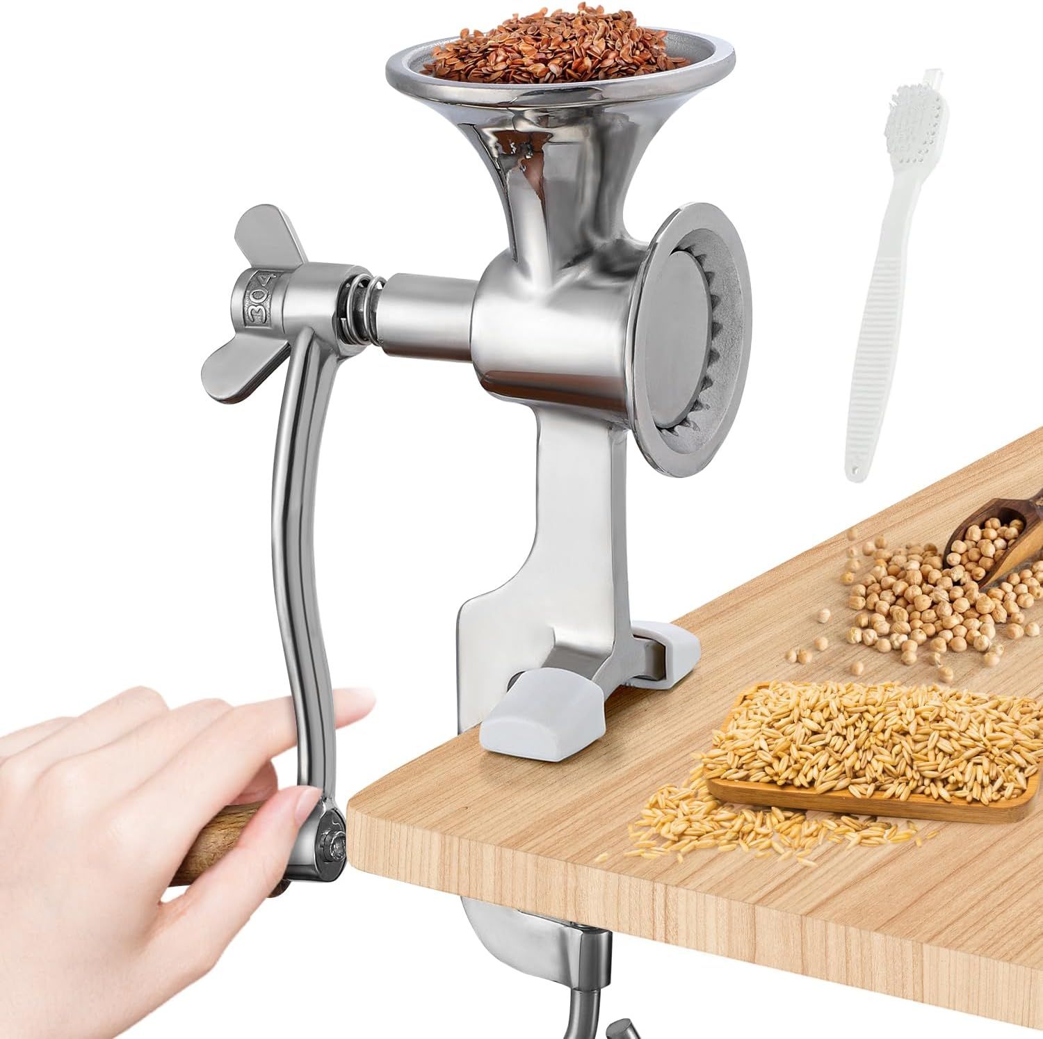 Manual Grain Grinder Stainless Steel Coffee Nut Spice Mill