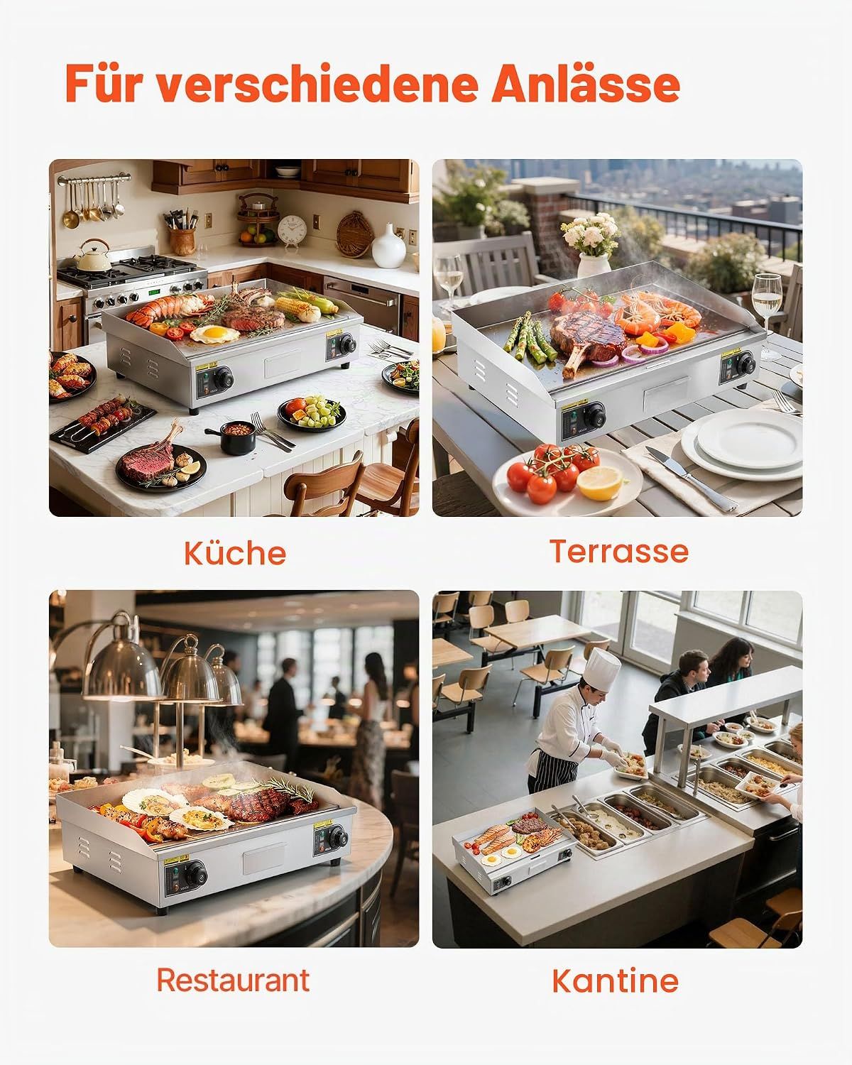Electric Griddle 725mm Commercial Grill