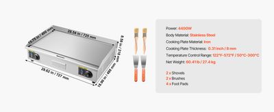 Electric Griddle 725mm Commercial Grill
