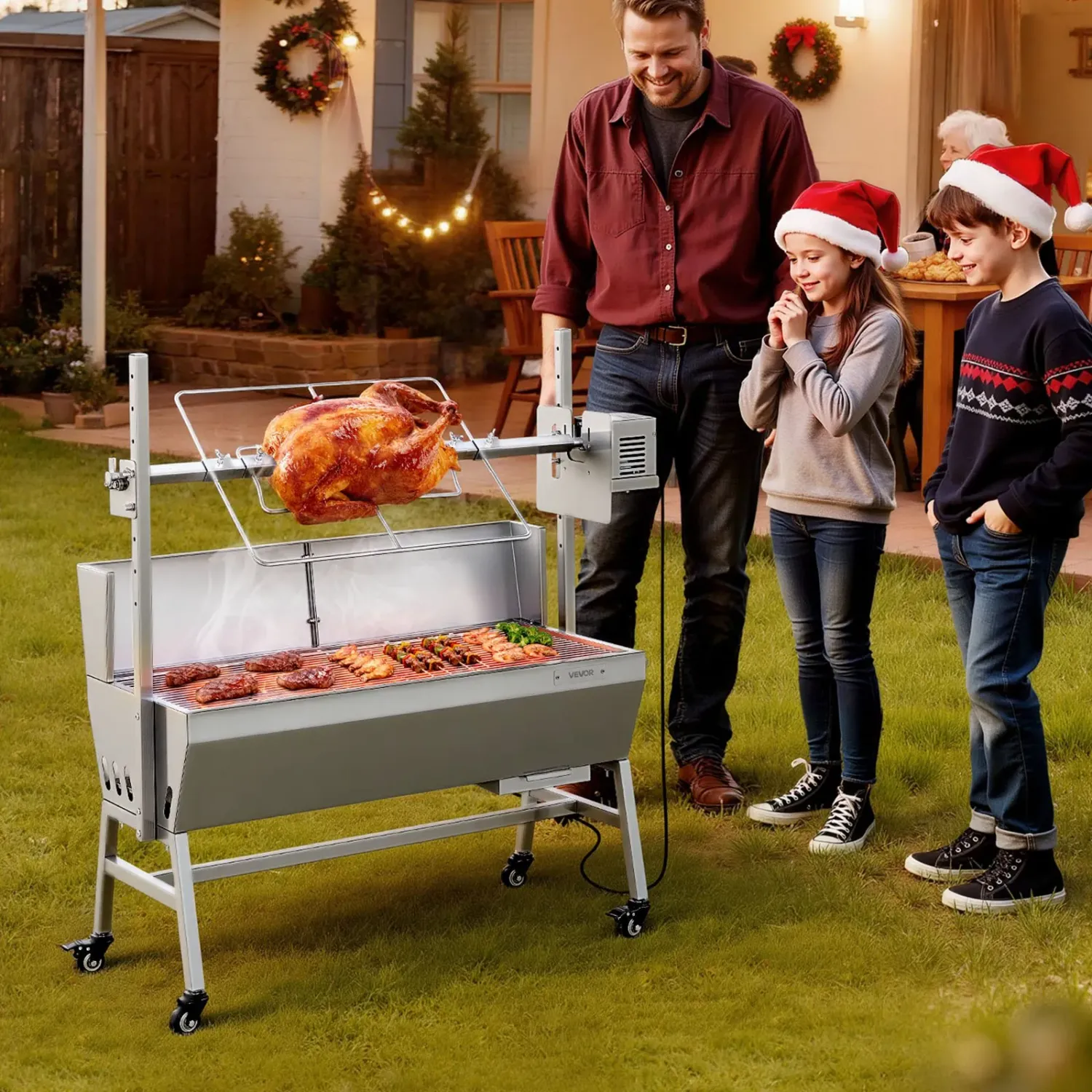 Rotisserie Grill 38W BBQ Spit Roaster