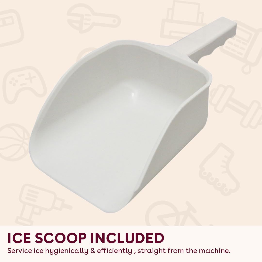40kg/24H Commercial Ice Maker Machine with Cleaning Function, Ice Crusher and Scoop