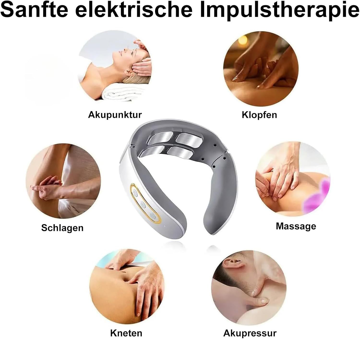 Neck Massager 42°C Heat 6 Modes 9 Intensities