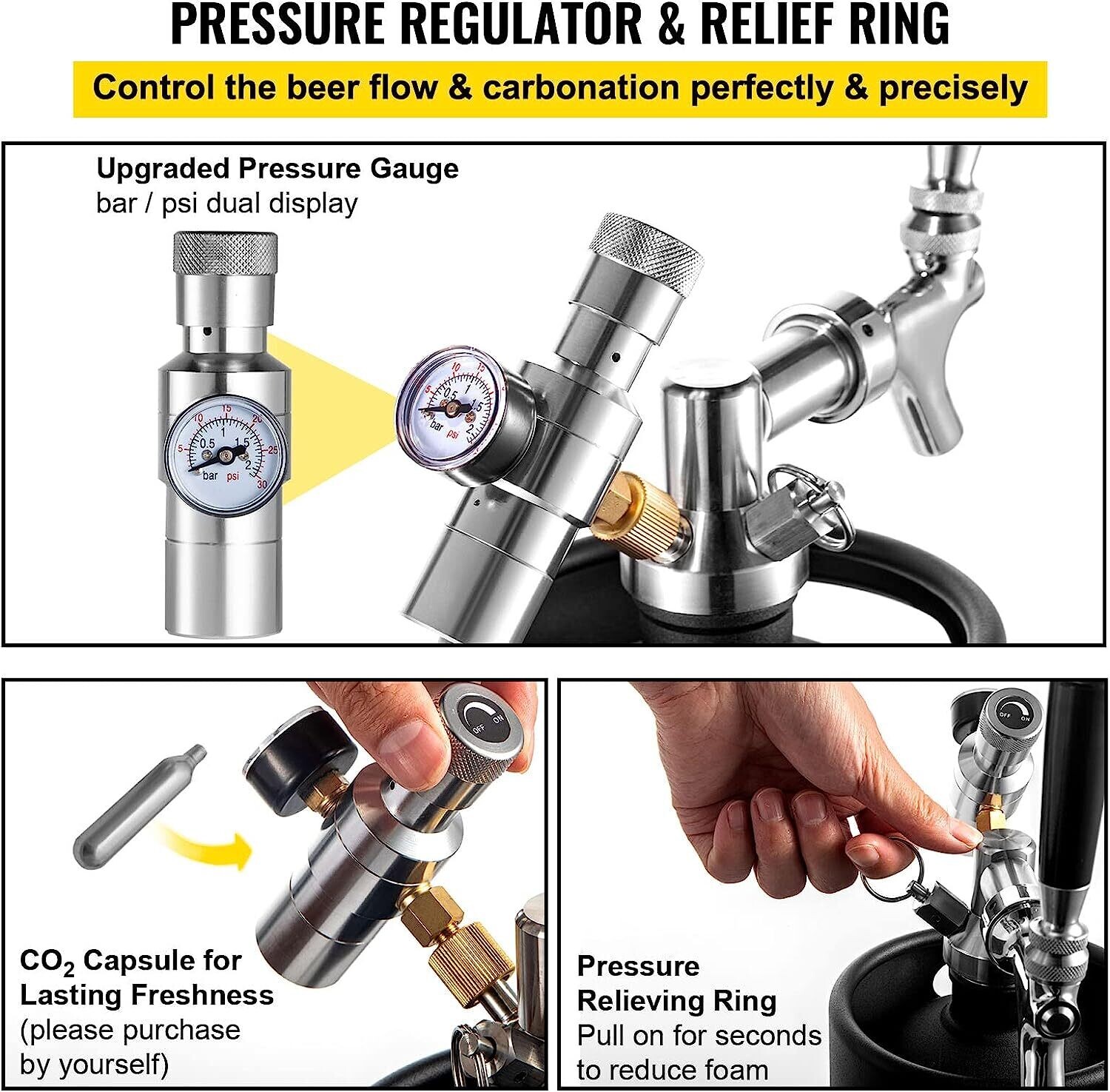 135Oz Mini Keg 4L Stainless Steel Beer Growler