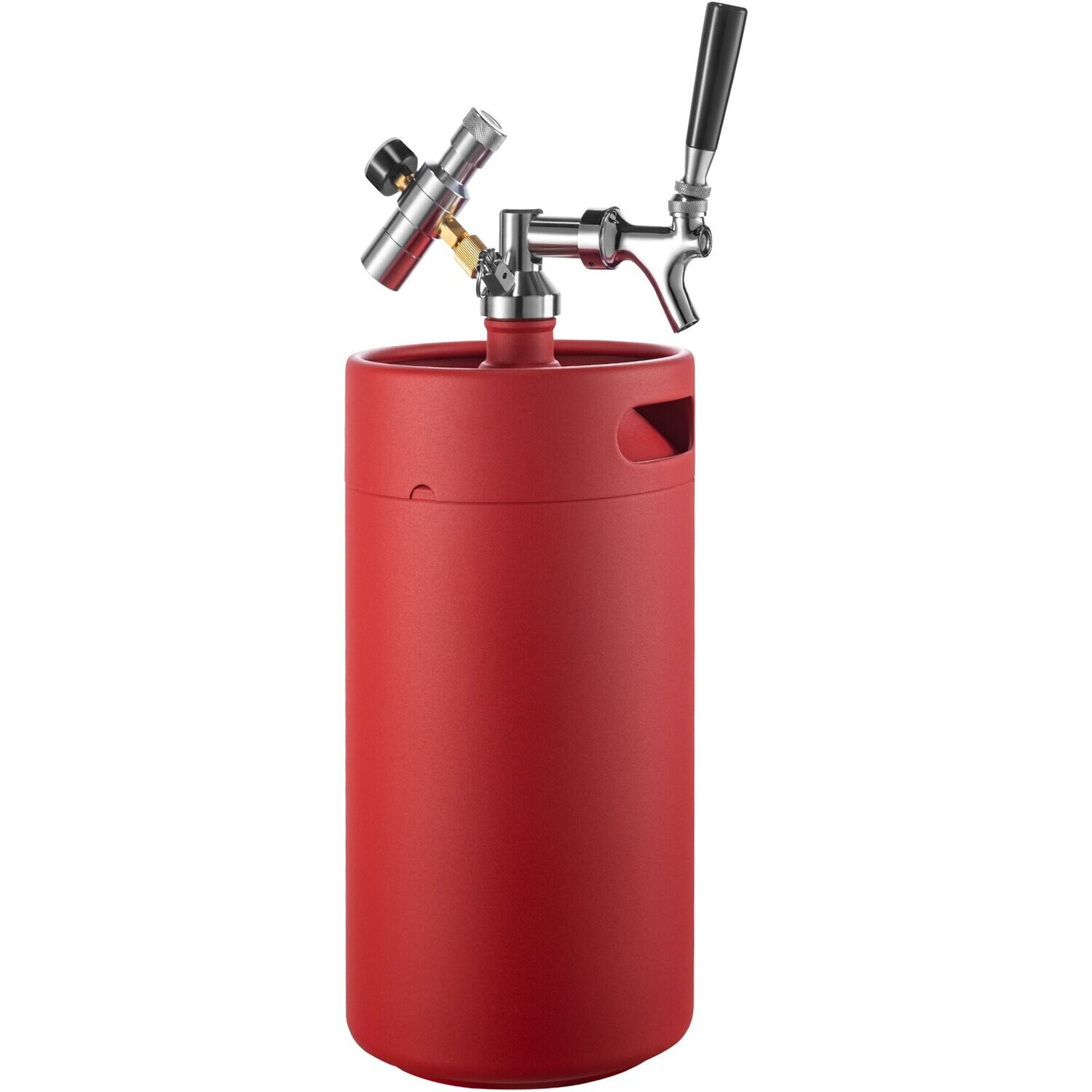 135Oz Mini Keg 4L Stainless Steel Beer Growler, Colour: Red WIne