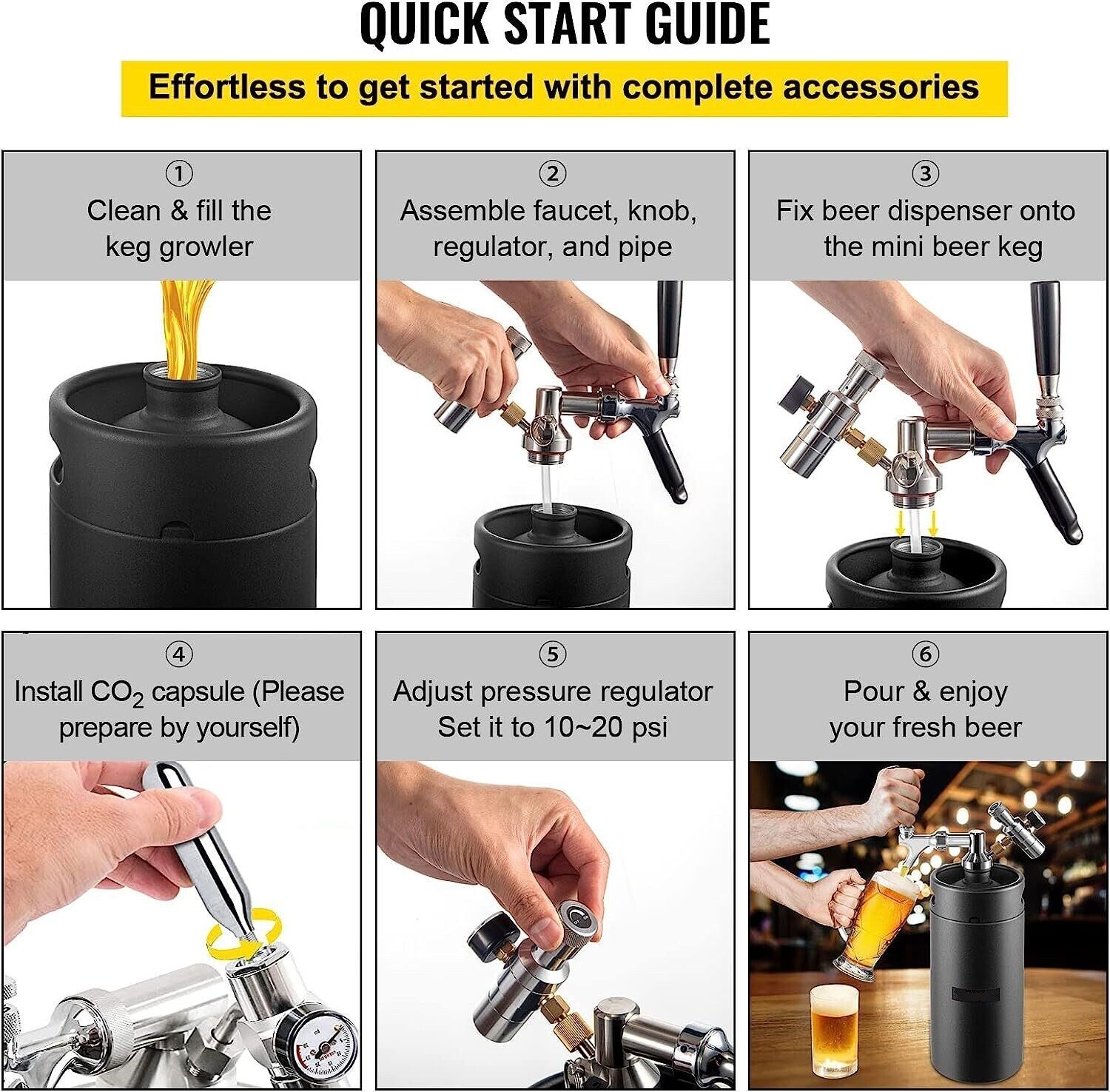 135Oz Mini Keg 4L Stainless Steel Beer Growler