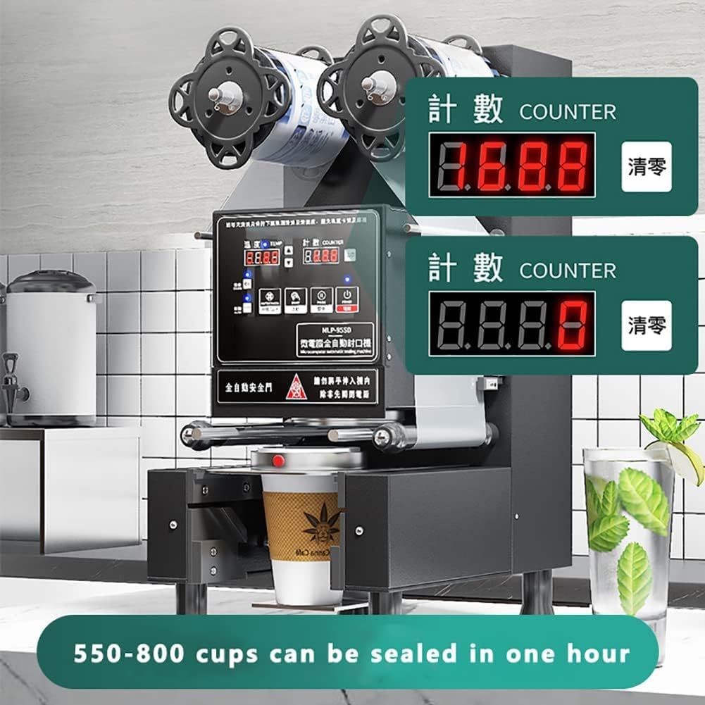Automatic Cup Sealing Machine 700W, 90/95mm Electric Cup Sealer for Bubble Tea, Milk Tea, Juice &amp; Cold Drinks