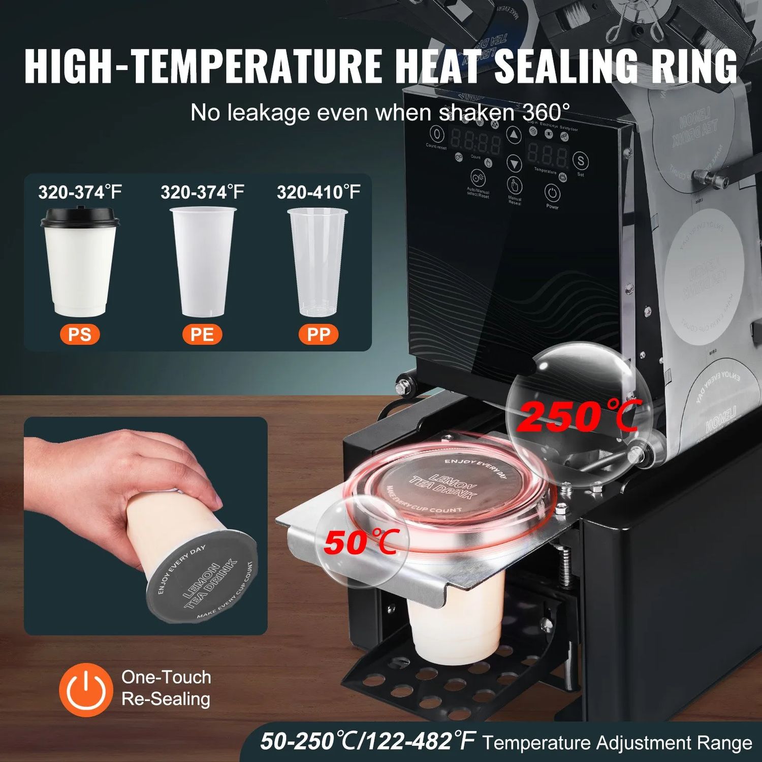 Automatic Cup Sealing Machine – 500–650 Cups/Hour, LCD Display
