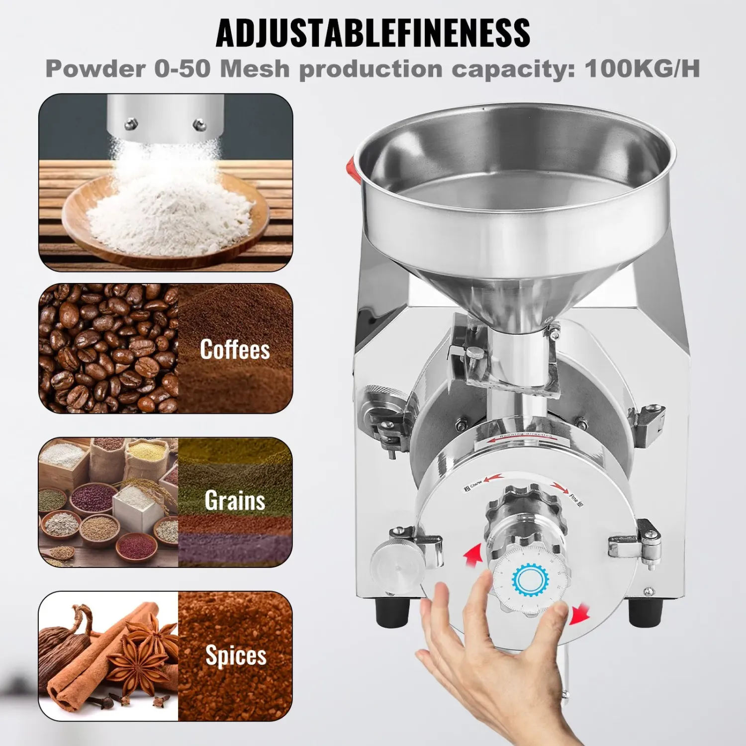 2200W Commercial Grain Grinder Soybean Corn Mill Machine