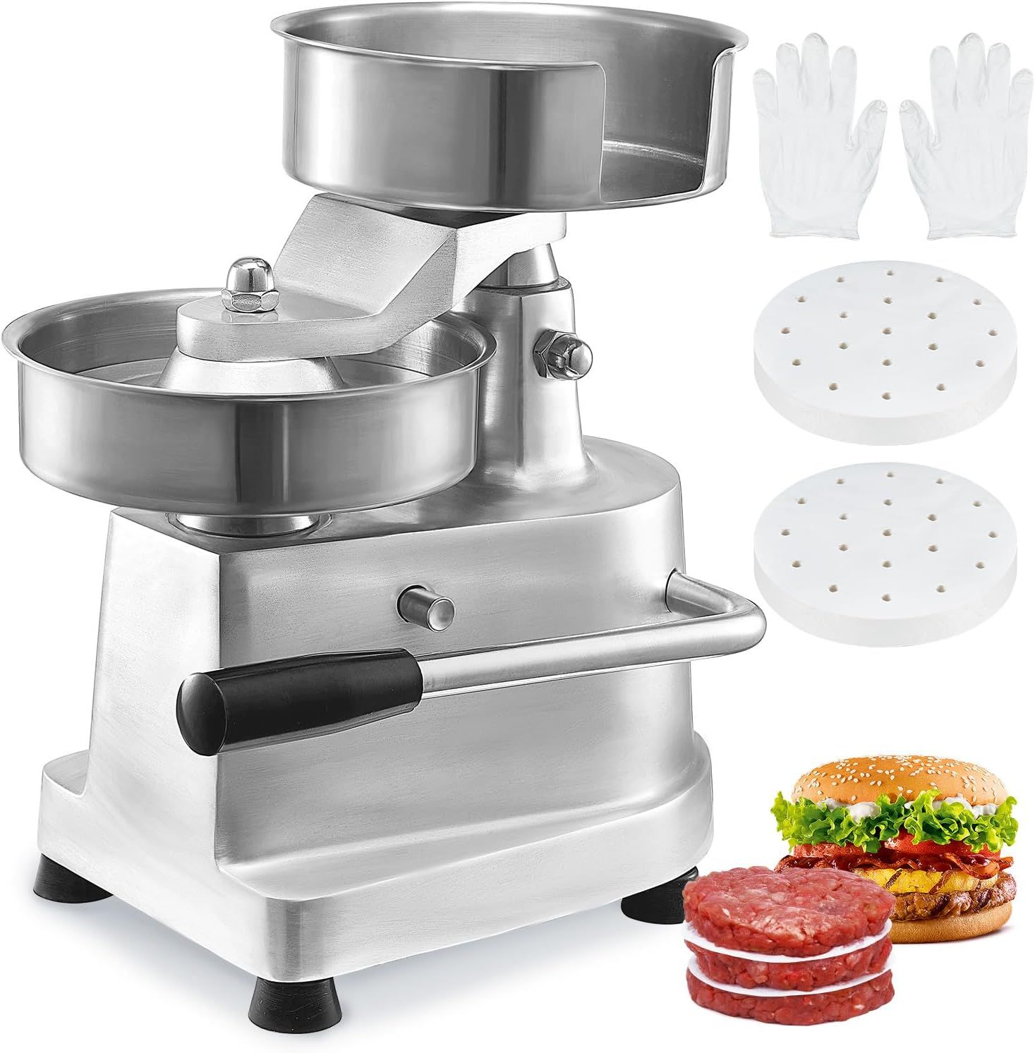 Commercial 150mm Burger Patty Maker Stainless Steel Burger Press