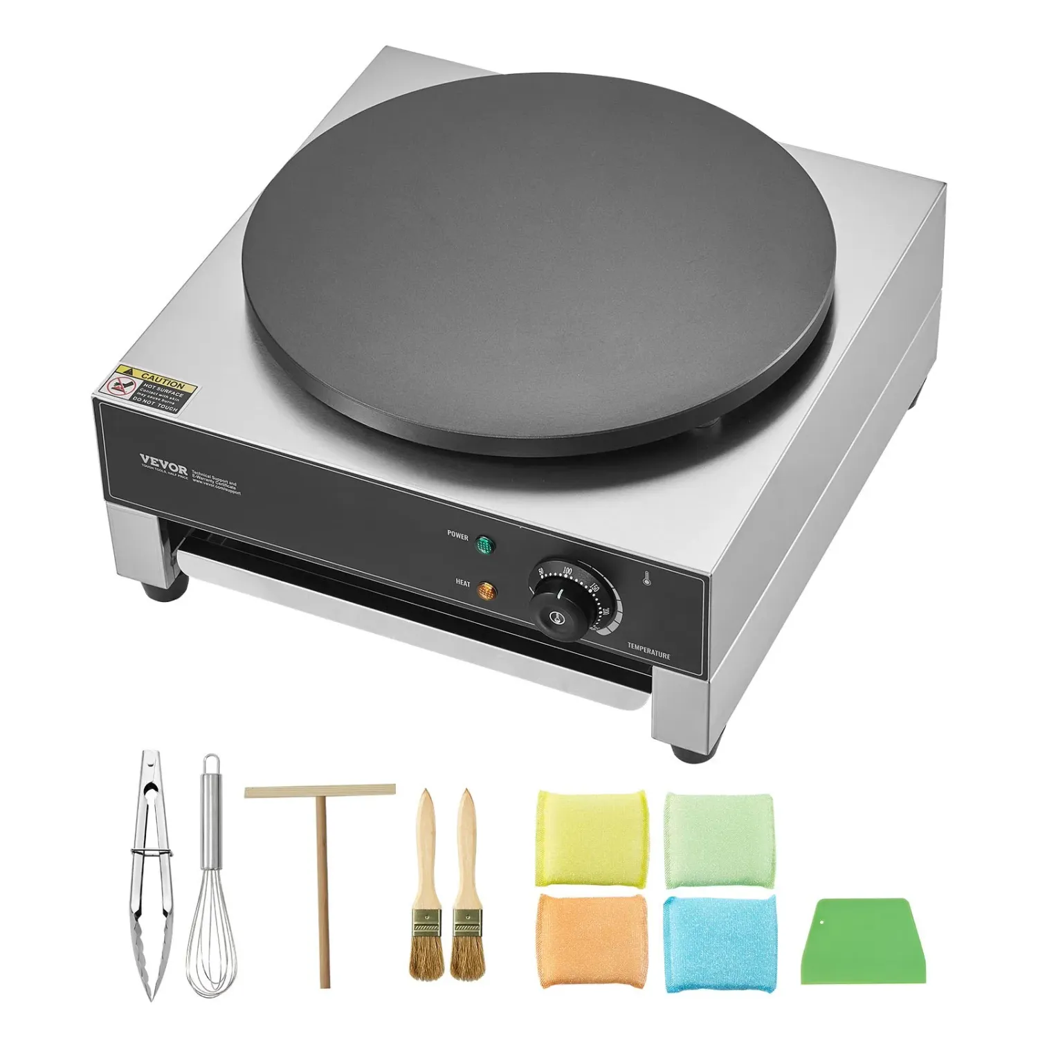 Commercial Electric Crepe Maker 3000W 16 Inch Stainless Steel Nonstick Crepe Machine