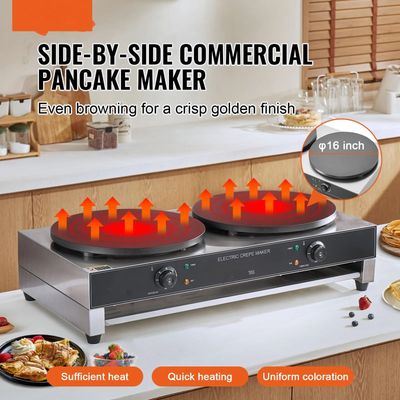 Commercial Crepe Maker 16 Inch Double Head 6000W