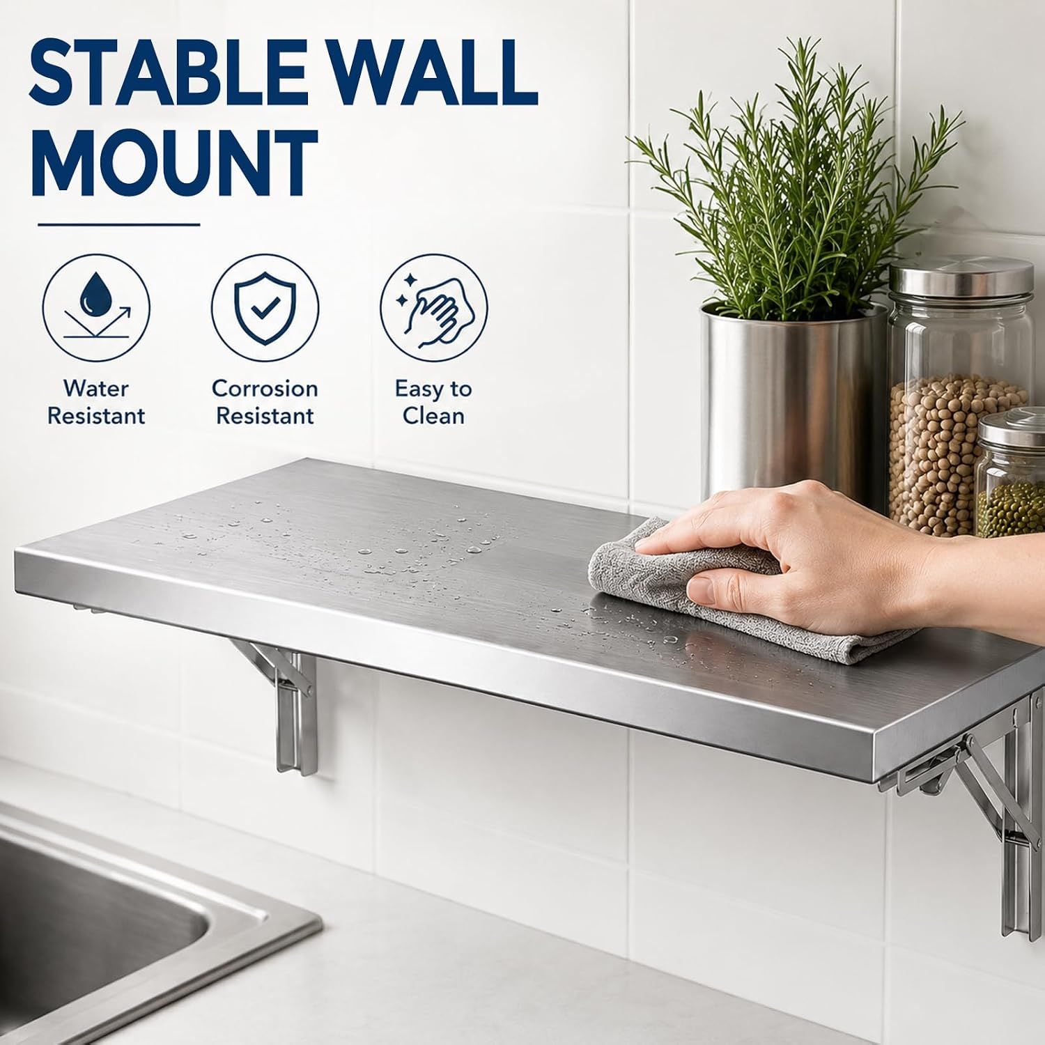 Steel Wall Shelf – 100 x 30cm, Heavy-Duty 40kg Capacity