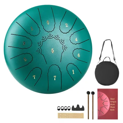 Steel Tongue Drum 11 Notes 25.4cm C Major Rain Drum with Mallets &amp; Music Book