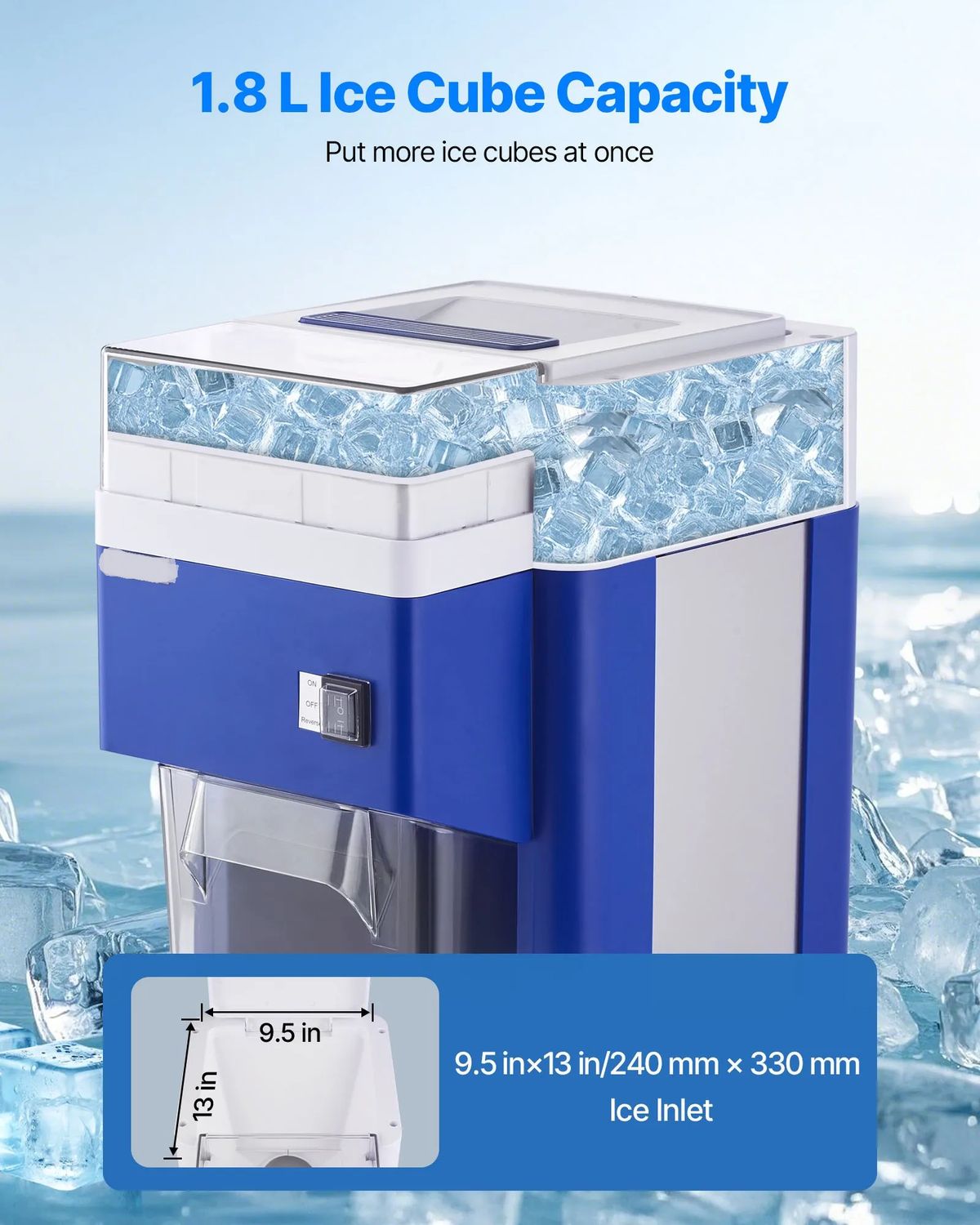 Commercial Ice Shaver Machine 300W Electric Snow Cone Maker