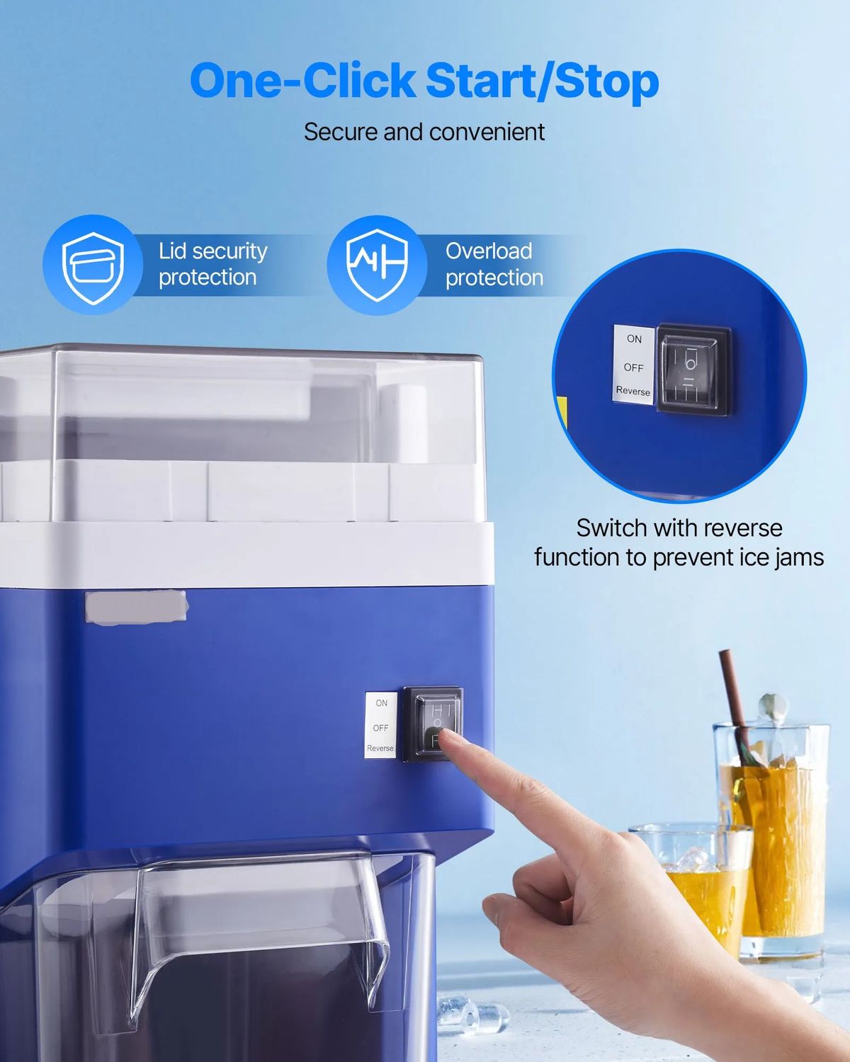 Commercial Ice Shaver Machine 300W Electric Snow Cone Maker