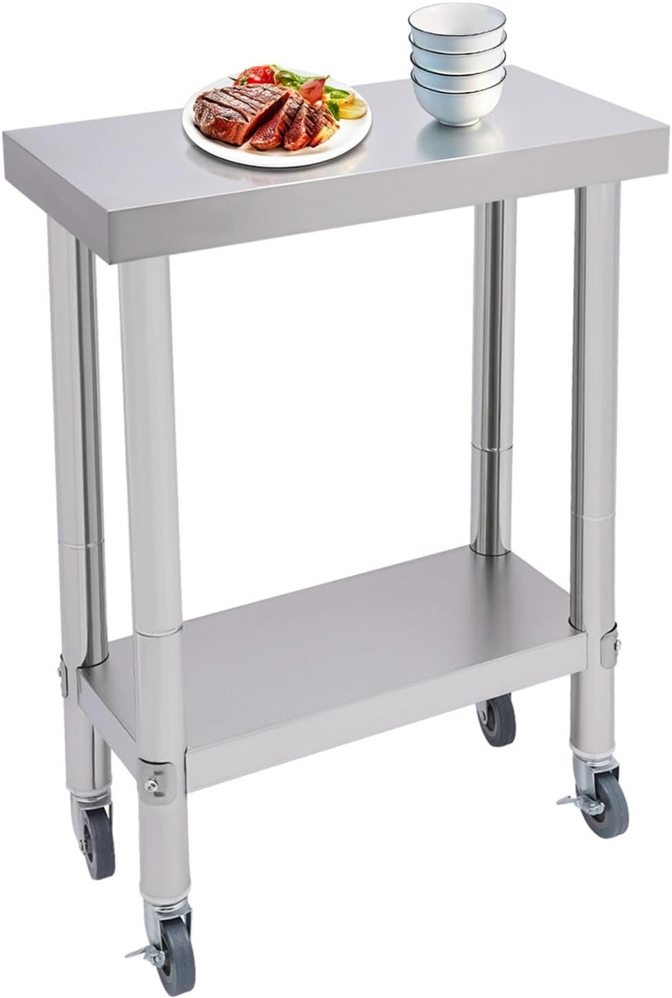 Stainless Steel Work Table 300KG with Wheels