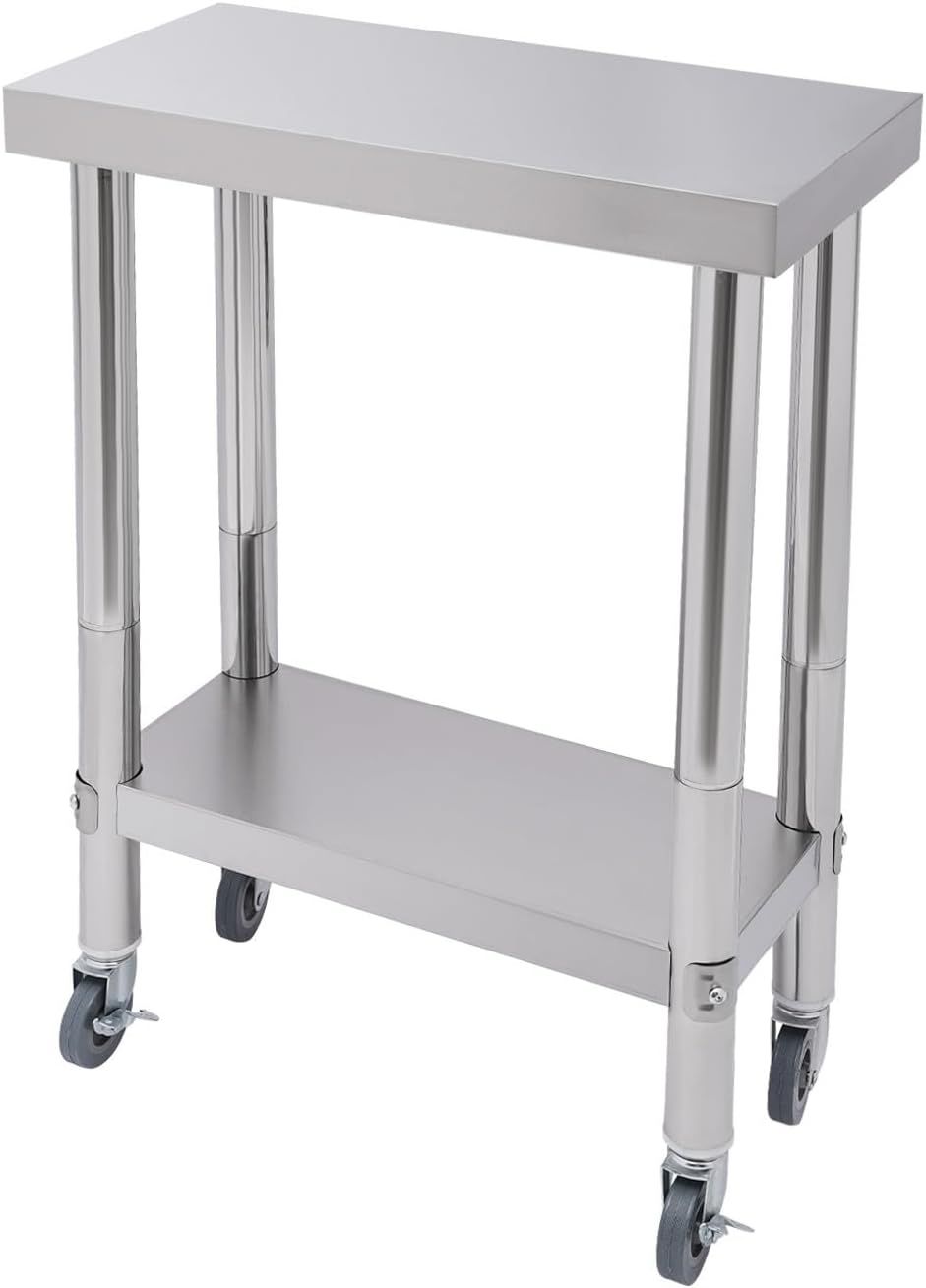 Stainless Steel Work Table 300KG with Wheels