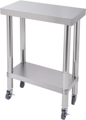 Stainless Steel Work Table 300KG with Wheels