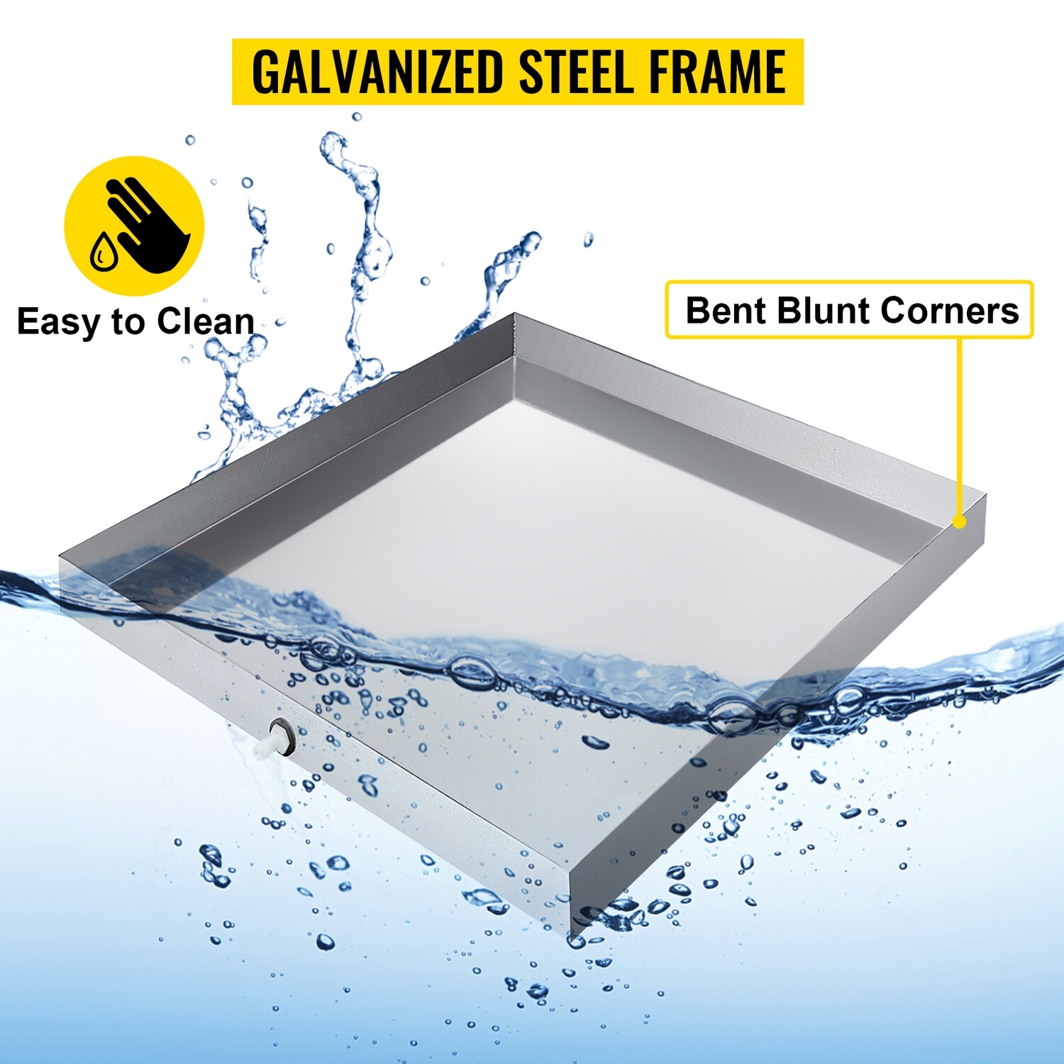 Stainless Steel Appliance Drain Pan – Large Water Leak &amp; Overflow Tray