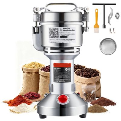 Commercial Grain Mill Grinder 1500W 300g Electric Spice Pulverizer Stainless Steel Powder Machine