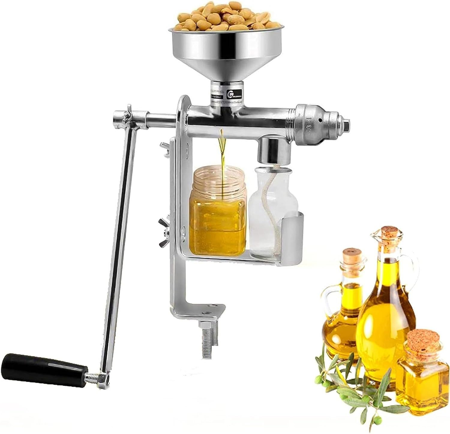 Stainless Steel Seed Olive Oil Expeller Extractor Hand Manual Oil Press Machine