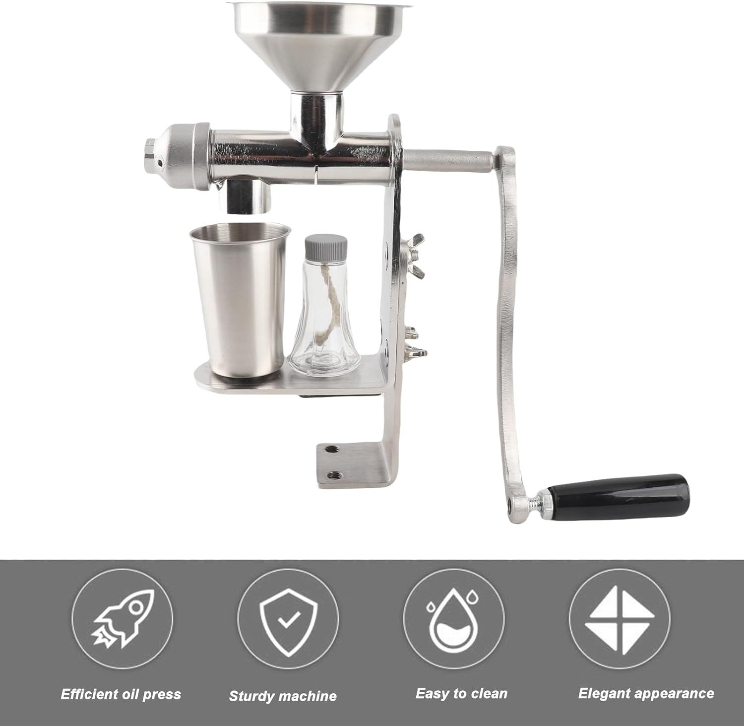 Stainless Steel Seed Olive Oil Expeller Extractor Hand Manual Oil Press Machine