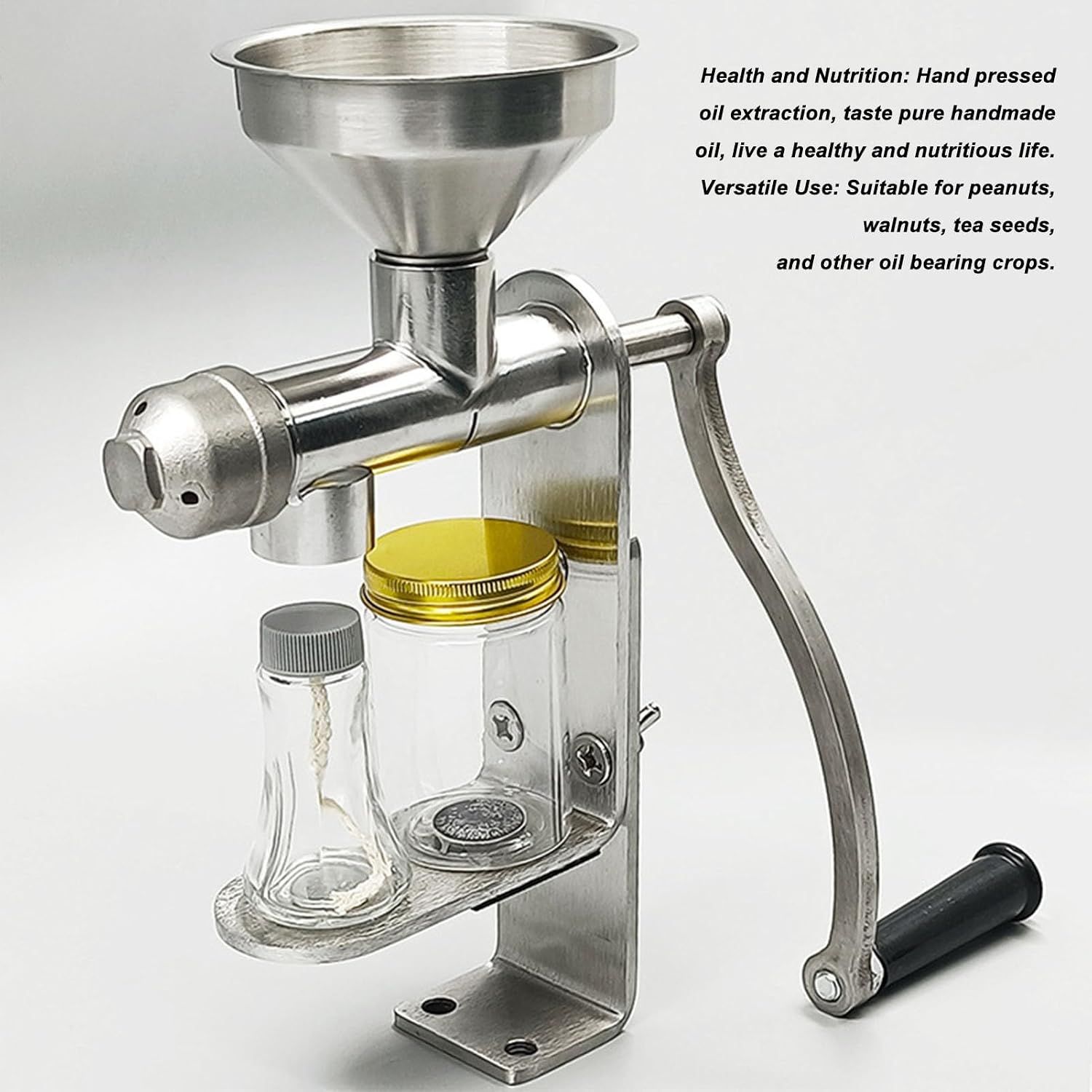 Stainless Steel Seed Olive Oil Expeller Extractor Hand Manual Oil Press Machine