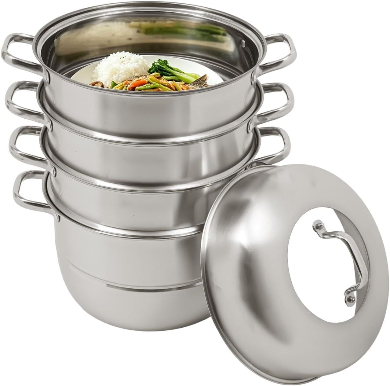 5-tier steamer made of 304 stainless steel, diameter 32 cm