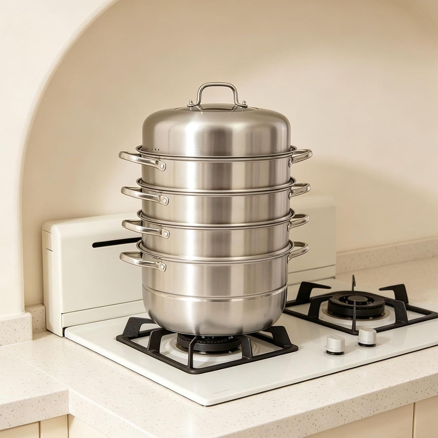 5-tier steamer made of 304 stainless steel, diameter 32 cm