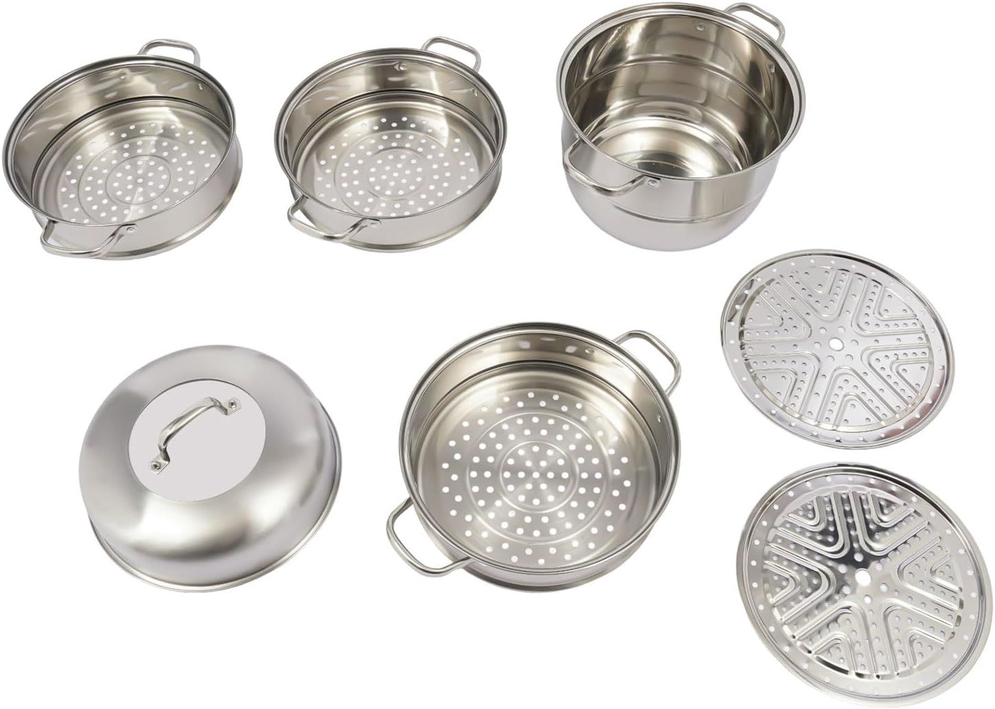 5-tier steamer made of 304 stainless steel, diameter 32 cm