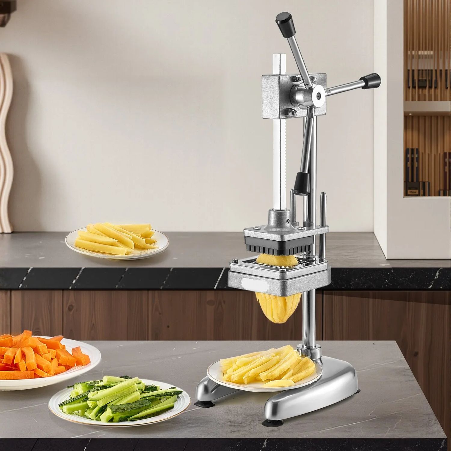 Stainless Steel French Fry Cutter with 3 Blades
