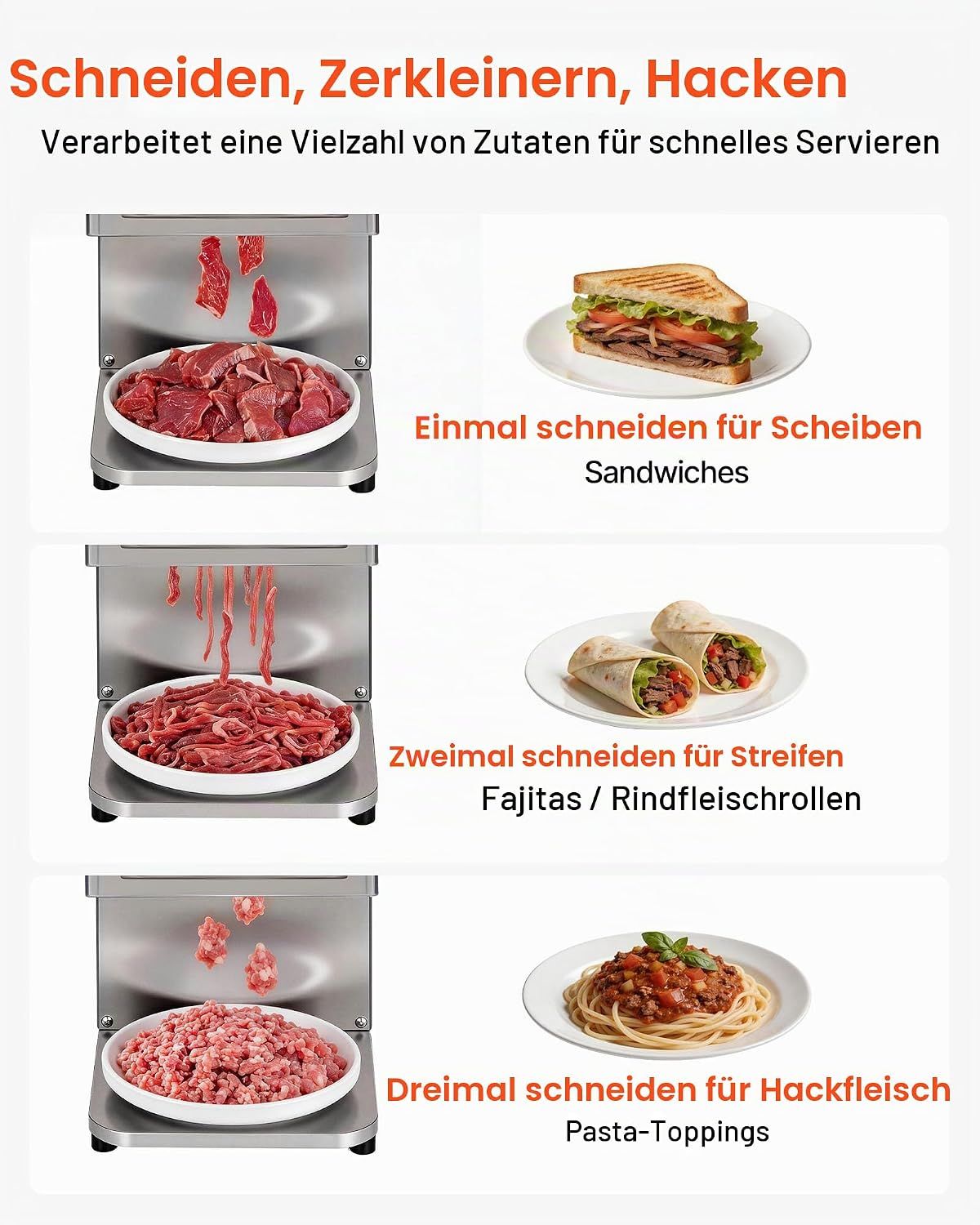 Meat Slicer 850W Commercial Cutting Machine