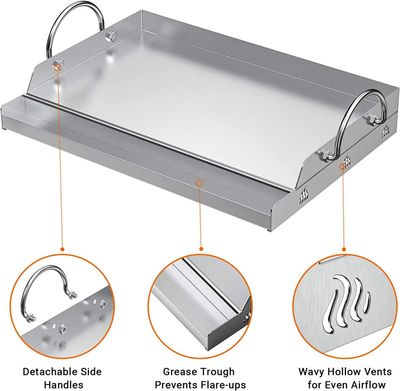 BBQ Griddle Plate Stainless Steel Plancha 47.2x32cm