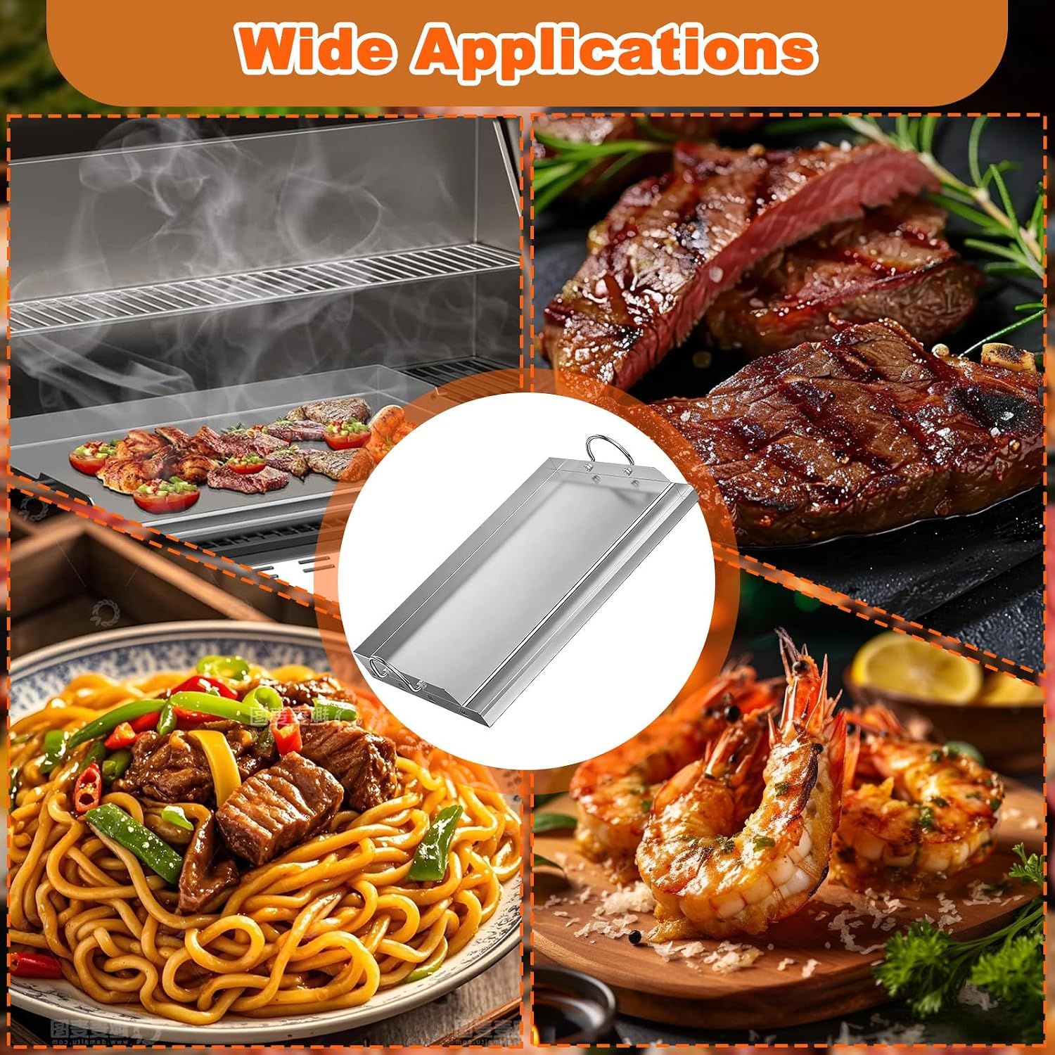 Rectangular Stainless Steel BBQ Griddle Plate