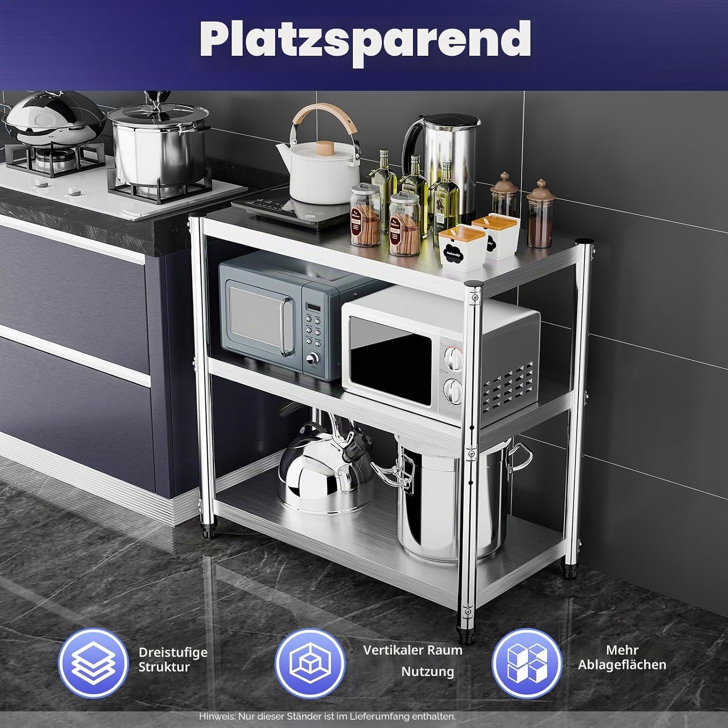Stainless Steel Table 3 Tier Kitchen Work Bench
