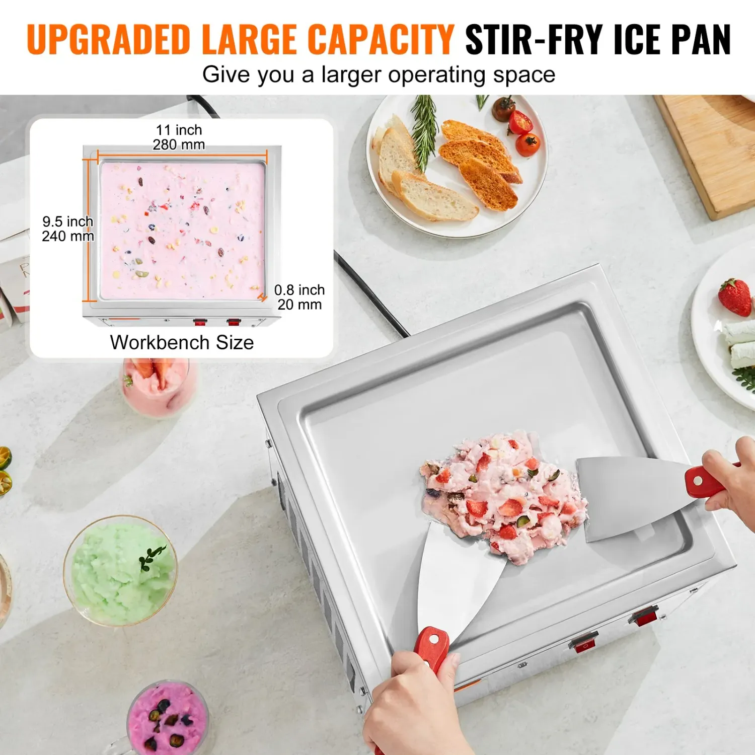 Fried Ice Cream Roll Machine Stainless Steel Maker