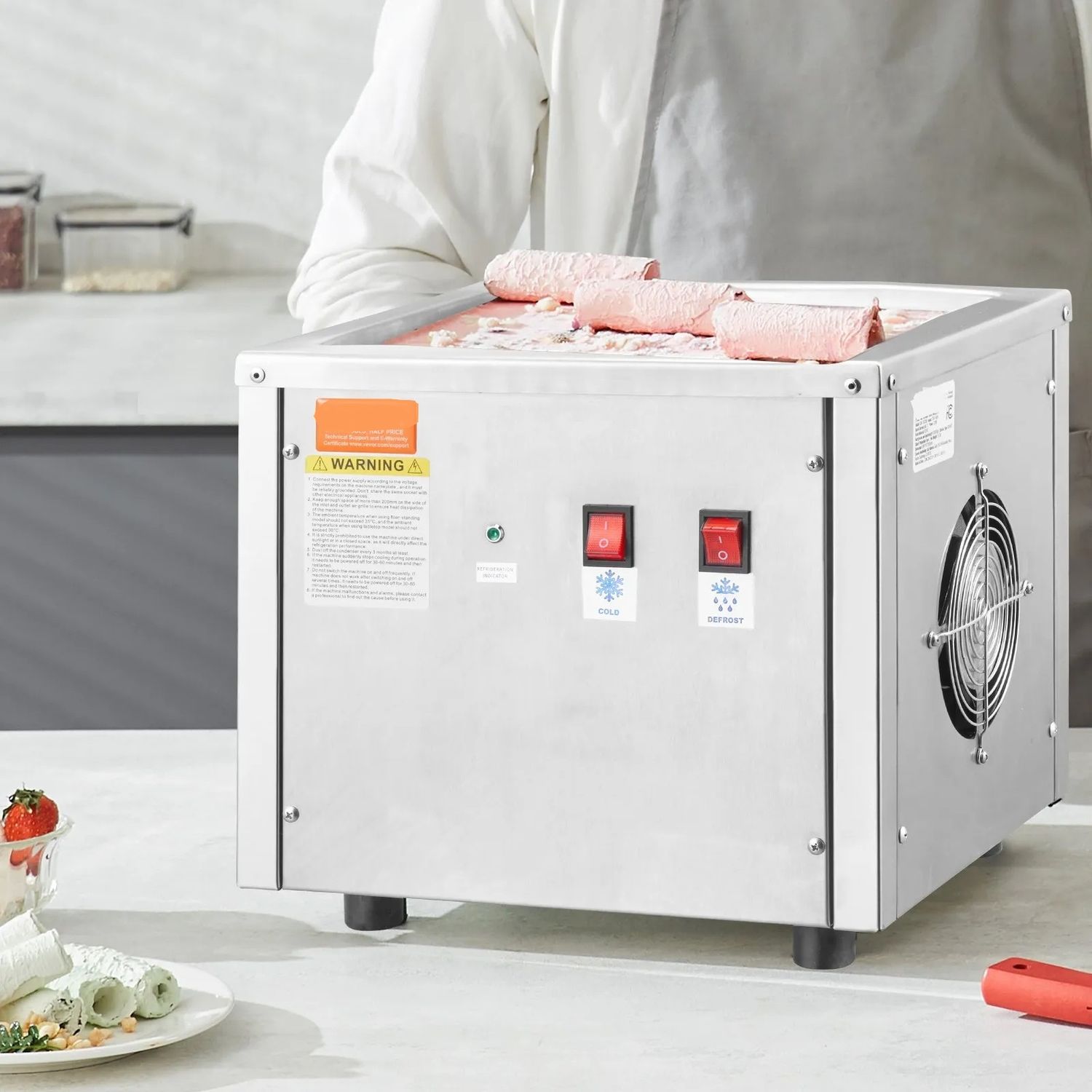 Fried Ice Cream Roll Machine Stainless Steel Maker