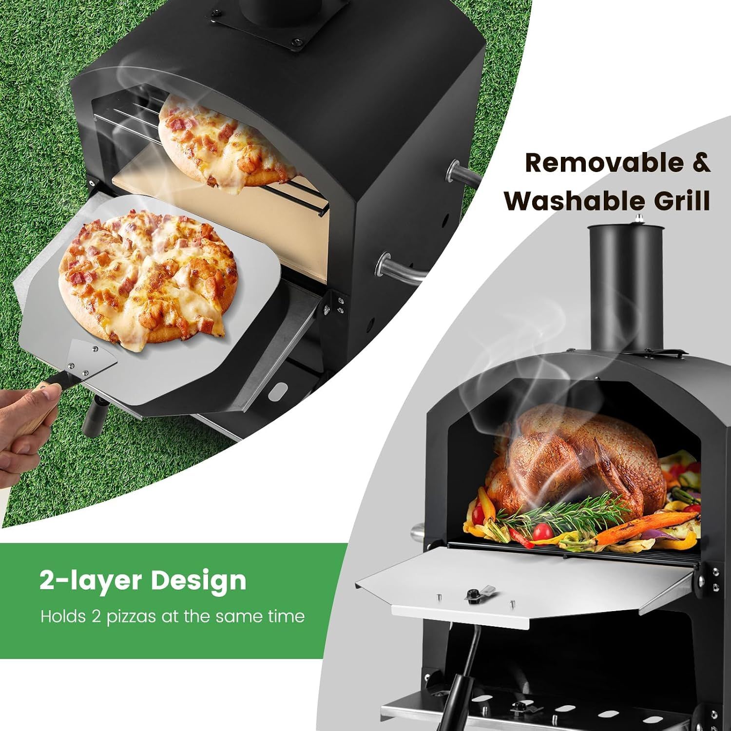 Professional Series 27L Portable Wood-Fired Pizza Oven – Up to 600°C