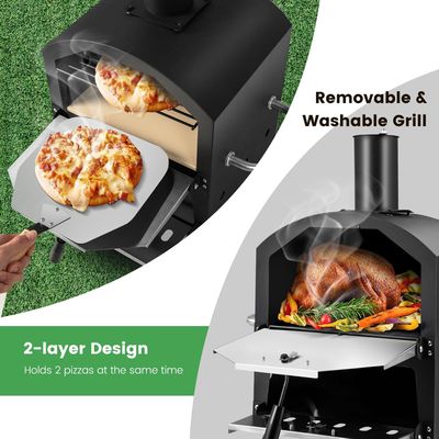 Professional Series 27L Portable Wood-Fired Pizza Oven – Up to 600°C