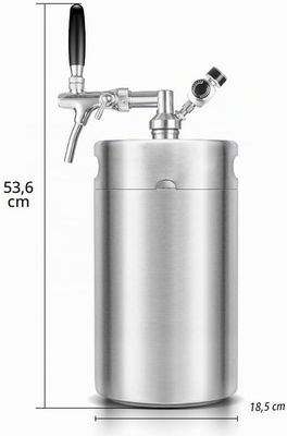 Stainless Steel 8L Mini Beer Keg with Adjustable Tap &amp; CO₂ System