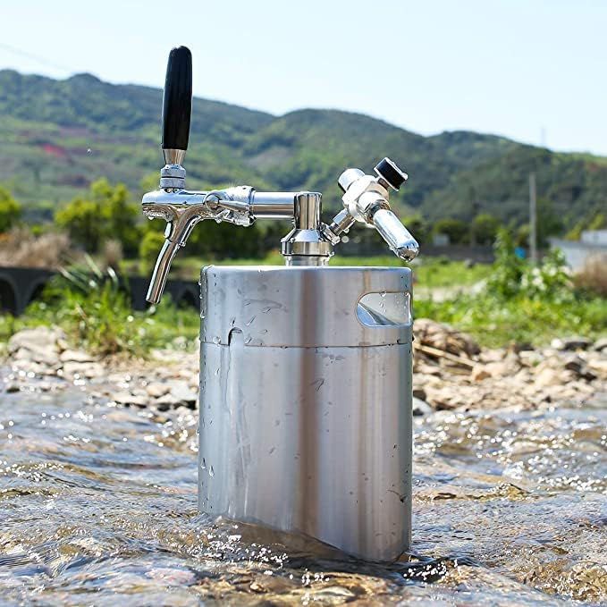 Stainless Steel 8L Mini Beer Keg with Adjustable Tap &amp; CO₂ System