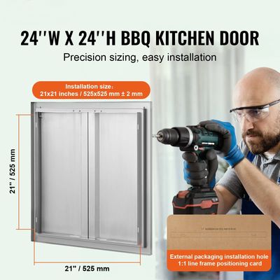 24 × 24-inch Stainless Steel Outdoor Kitchen Access Door