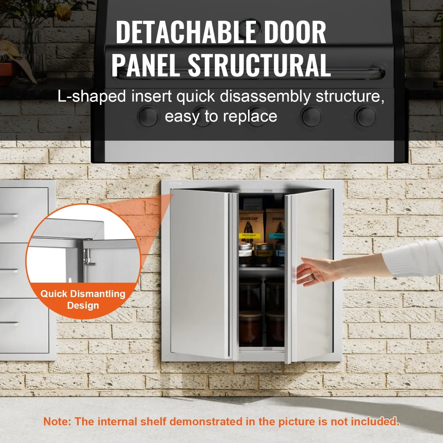 24 × 24-inch Stainless Steel Outdoor Kitchen Access Door